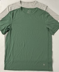 SOYBU Men’s 2-Pack Active Tee T-Shirt Stretch MEDIUM Moisture Wicking GREEN/GRAY