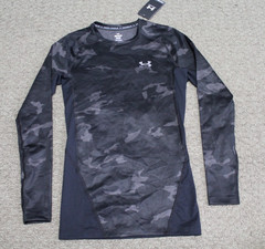 NWT Under Armour ColdGear Infrared DSG CGI Black Camo Print Compression Shirt M