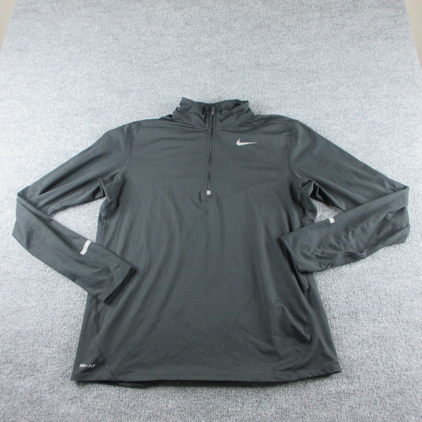 Nike Dri-FIT Pullover Mens L Black 1/4 Zip Long Sleeve Running Training gallery