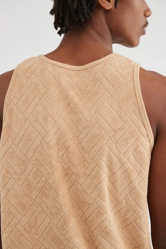URBAN OUTFITTERS STANDARD CLOTH TERRY JACQUARD NEUTRAL TANK TOP SIZE SMALL NEW gallery