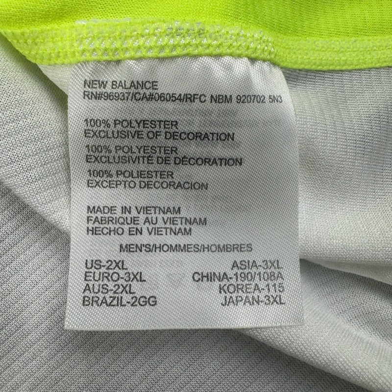 New Balance Shirt Mens 2XL Neon Yellow Running Performance Athletic Athleisure gallery