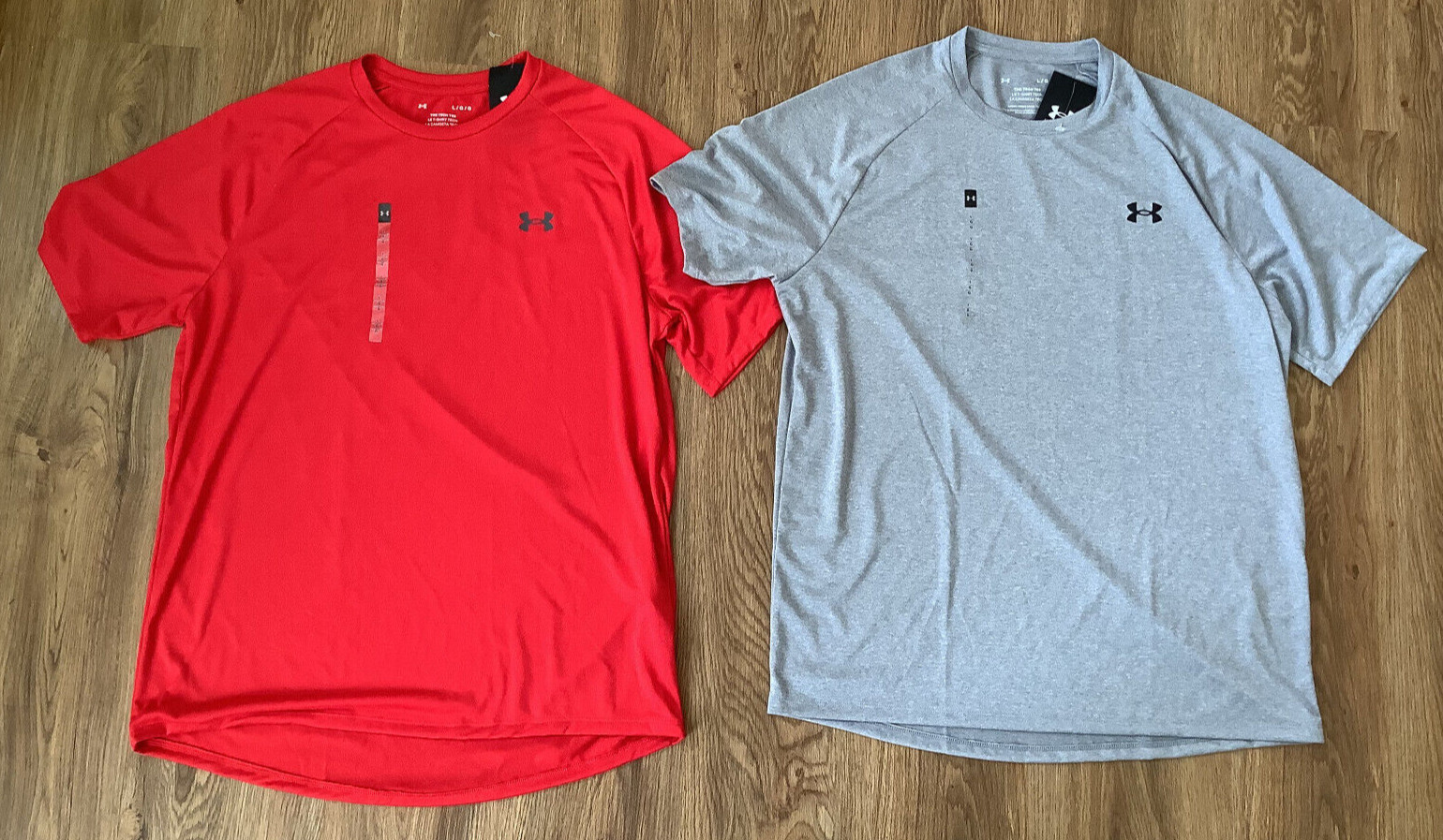 Men's Underarmour Size L Loose Fit Tech-Tees (Red or Gray) gallery