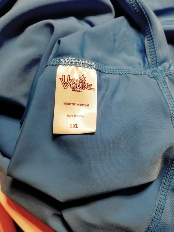 NWT UV Skinz Men's Size 3XL Certified UPF 50+ Sunwear Turquoise Nylon/Spandex gallery