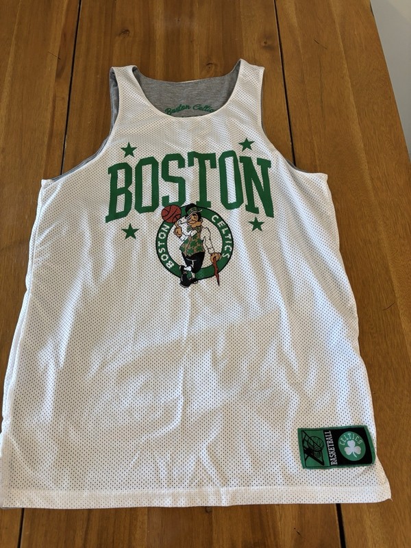 Boston Celtics Reversible Practice Jersey Mesh NBA Mens Medium Green White gallery