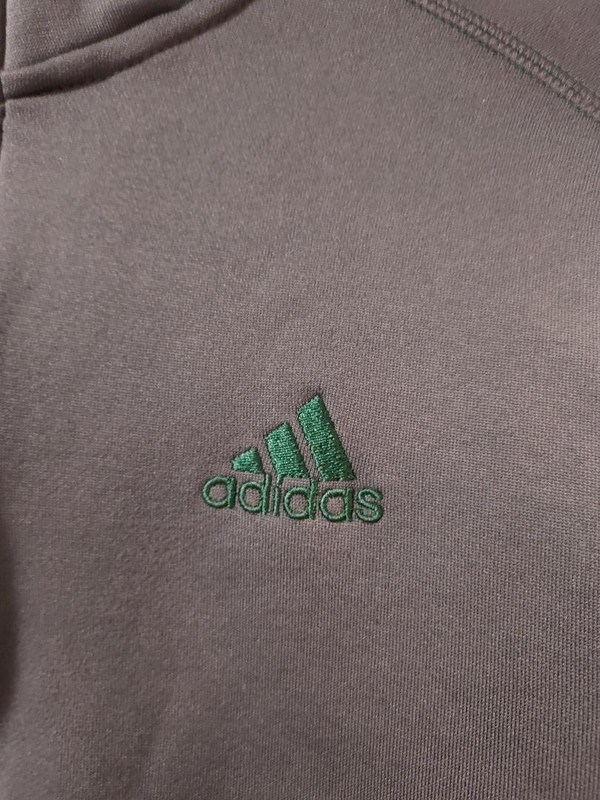 Adidas Dk Gray Performance Pullover, 1/4 zip, Zip arm pocket, Green logo, M gallery