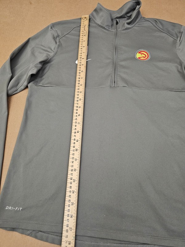 Nike 1/4 Zip Pullover Men's Medium Gray Atlanta Hawks Dri Fit NBA gallery