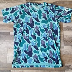 Adidas NERD FreeLift Prime T-Shirt Blue Camouflage Glow Lucky Blue Men’s Size M