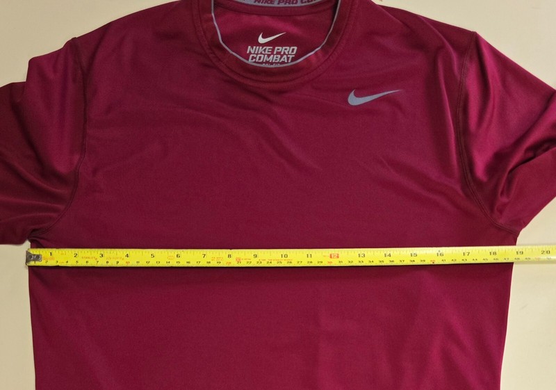 NikePro Combat Fitted Short Sleeve Maroon Activewear Top Shirt Sz M gallery