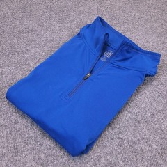 REI Co Op 1/4 Zip Pullover Mens XL Blue Poly Stretch Long Sleeve Mock Stand Up