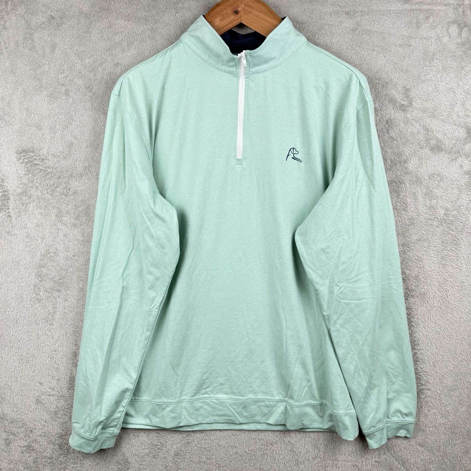 Rhoback Performance 1/4 Zip Mens XL Green Casual Solid Golf Preppy gallery