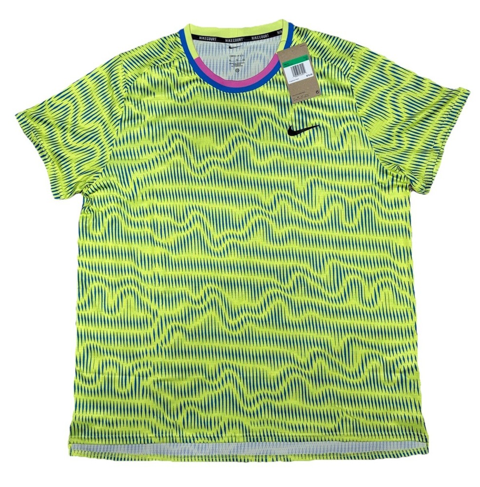 Nike Alcaraz Dri Fit Volt Green 24 ADV Tennis T-Shirt Rare Mens XL FD5322-736
