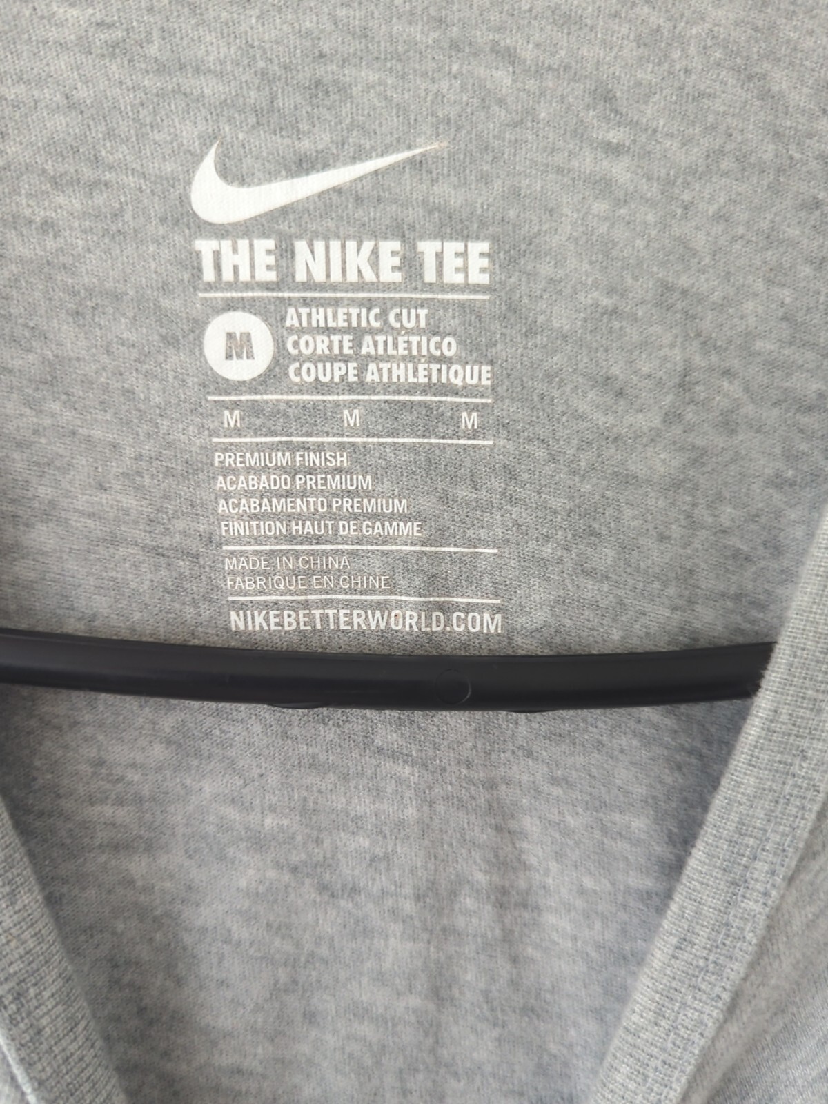 Nike Shirt Men's M Gray Athletic Cut Plaid Long Tail Air Force 1 gallery