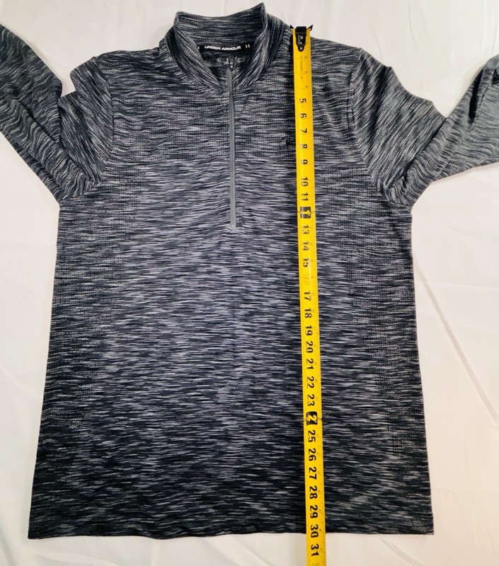 Under Armour Seamless 1/2 Zip Long Sleeve Shirt 1359875 Blk/Gray XL gallery