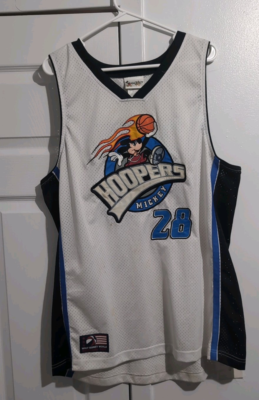 Disney Walt Disney World Mickey Hoopers Basketball Jersey Mens Large White 28 gallery