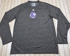 Sacramento Kings NBA Adidas Basketball Men L Gray Long Sleeve Climalite Shirt