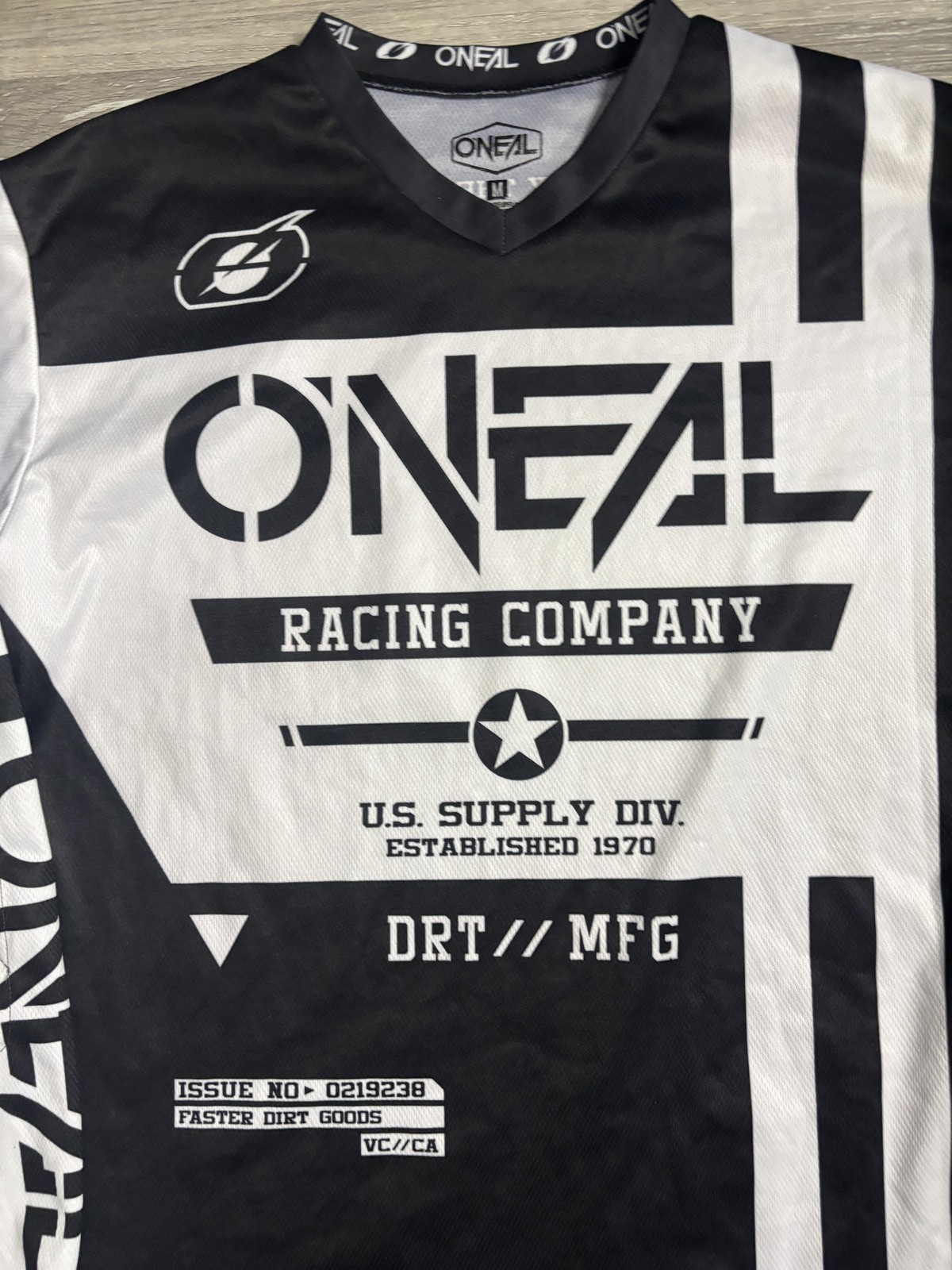 O'Neal Motocross Jersey Shirt Mens Medium Black White Long Sleeve MX Racing gallery