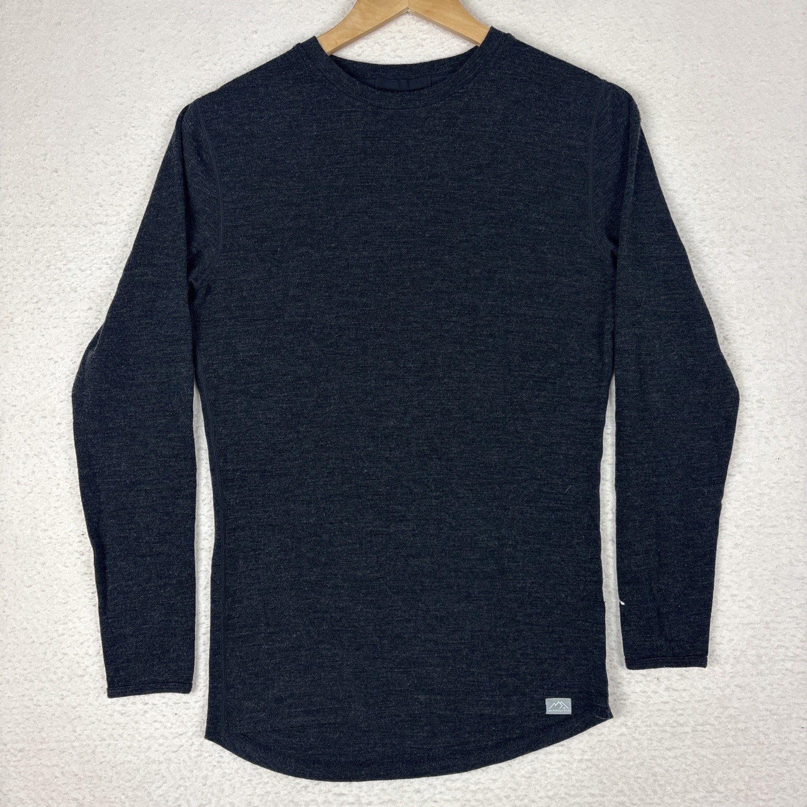 Merino Tech Mens S Base Layer Long Sleeve Shirt Superfine Merino 250 Wool Black gallery