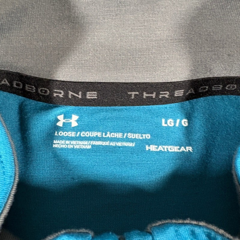 Under Armour Quarter Zip Pullover Mens Large Blue Threadborne HeatGear Active gallery