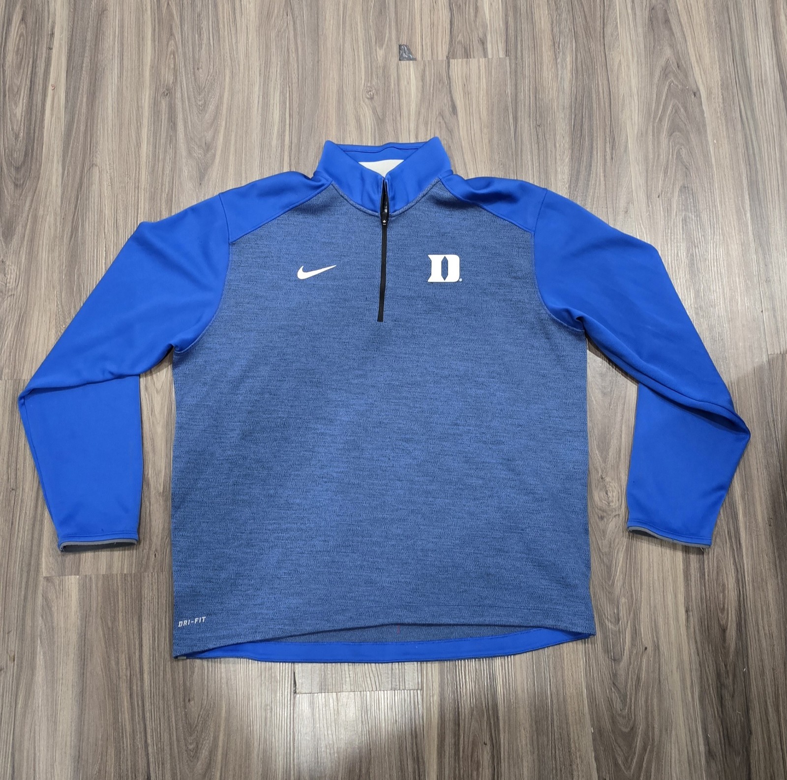 Nike Dri-FIT Duke Blue Devils 1/4 Zip Mock Neck Long Sleeve Pullover Men's XL gallery