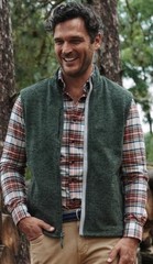 Johnnie-O Full Zip Fleece Vest Pine Heather Green Mens Large EUC!!