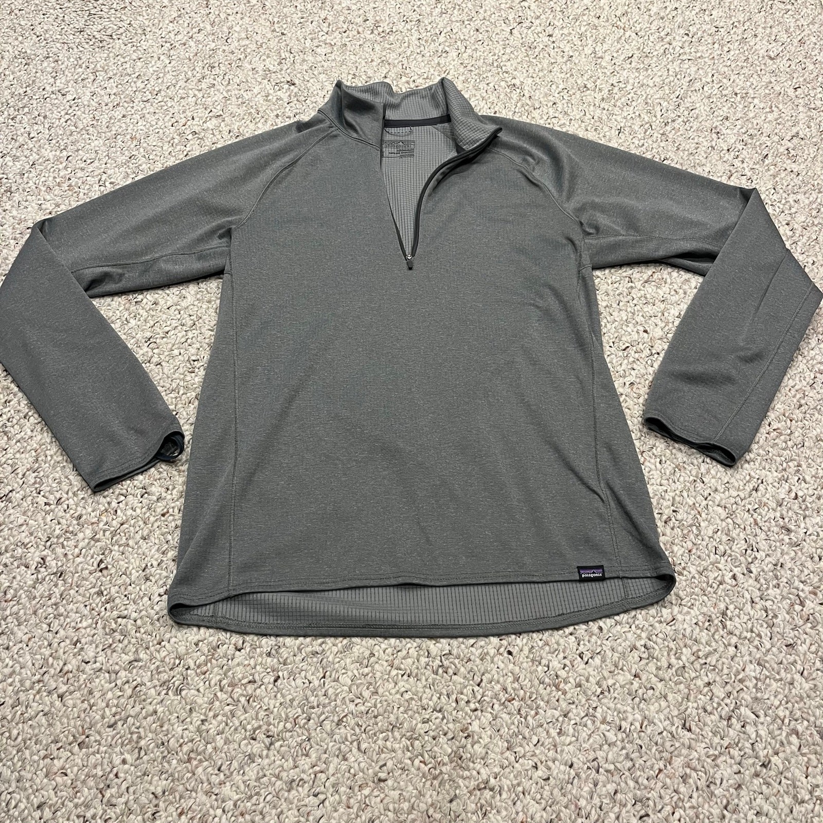 Patagonia Capilene Midweight Zip Neck Baselayer Pullover M Gray Outdoor Hike gallery