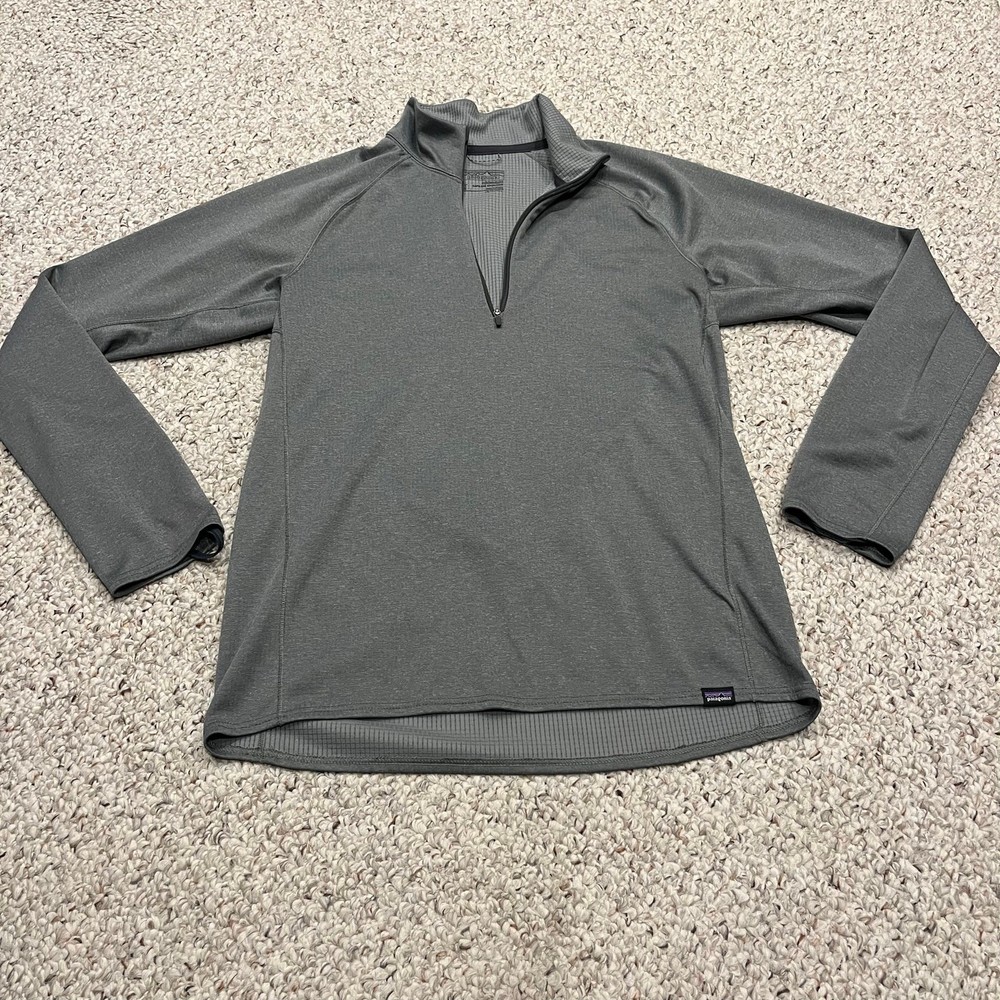 Patagonia Capilene Midweight Zip Neck Baselayer Pullover M Gray Outdoor Hike