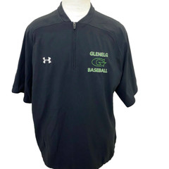 Under Armour Baseball Men’s Size L Solid Black 1/4 Zip Adjustable Waist T-Shirt