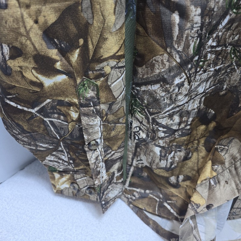 10x Mens Hunting Shirt Green Camo Long Sleeve Roll Tab Collar Pockets Buttons M gallery