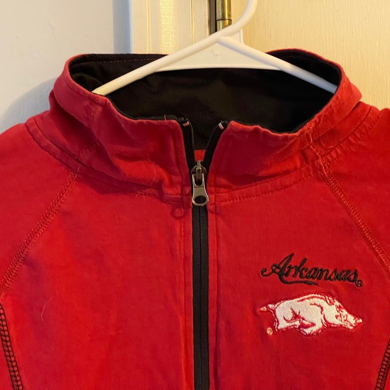 Arkansas Razorbacks Embroidered E5 1/4 Zip Pullover Sweatshirt Jacket Red Small gallery