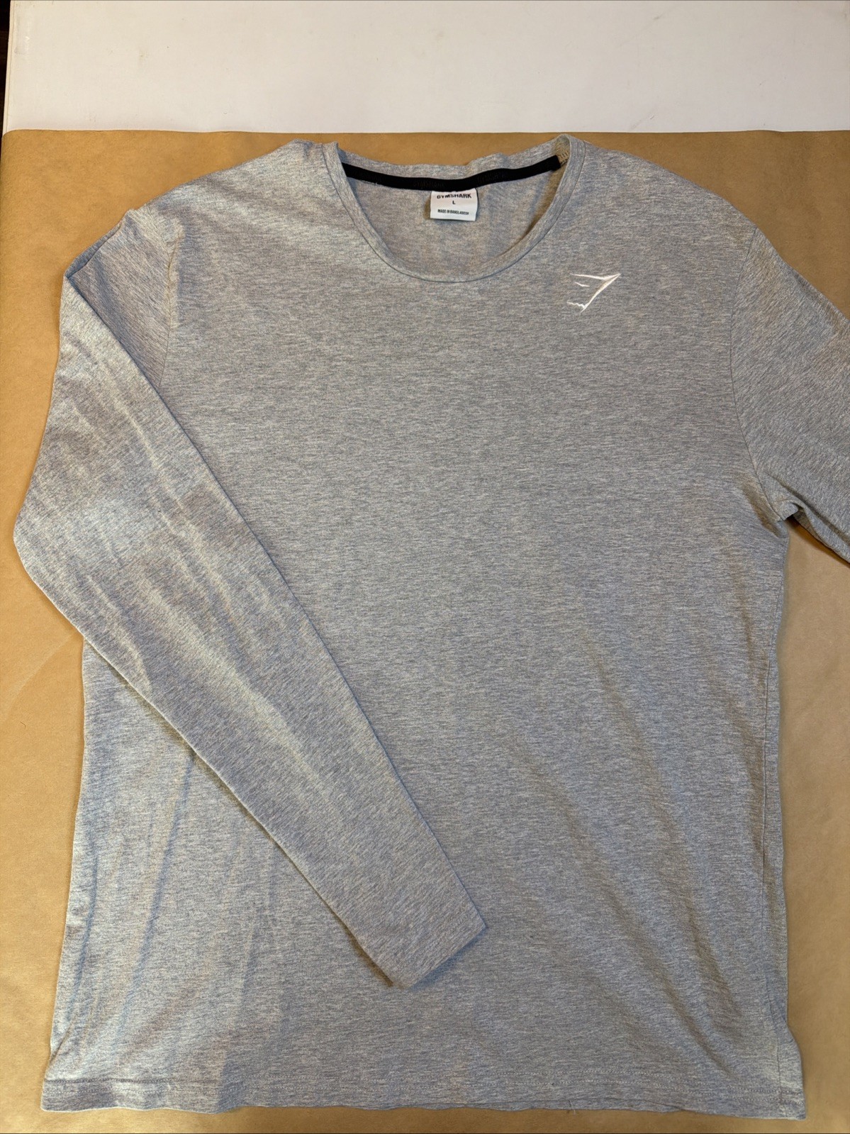 Gymshark Shirt Men's Large Gray Long Sleeve Activewear Cotton Fitness Adult Top gallery