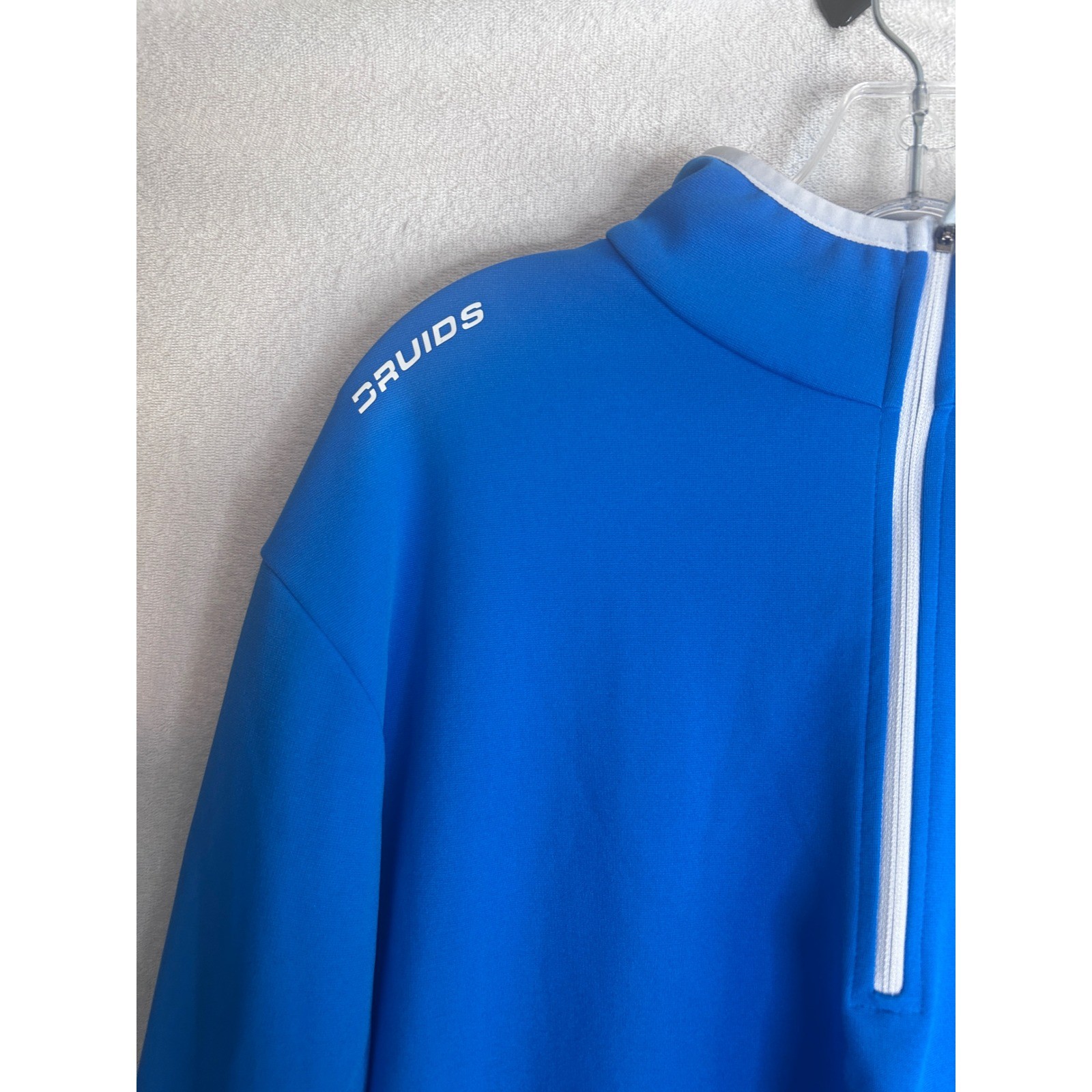 Druids Mens XL Royal Blue Quarter Zip Golf Pullover Performance Long Sleeve Top gallery