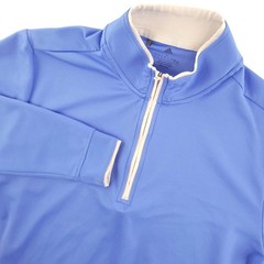 Adidas Pullover Mens Large Blue 1/4 Zip Long Sleeve Golf Stretch Top Athletic