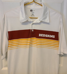 NFL Men’s Washington Redskin Team Logo Issue Tri-Button Polo White RETRO