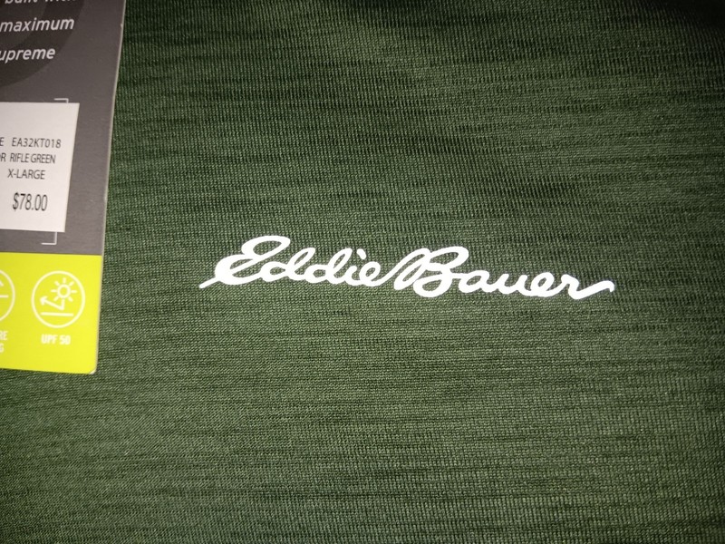 NWT Eddie Bauer Men XL Pullover Shirt FreeDry Motion 1/4 Zip Olive Green Active gallery