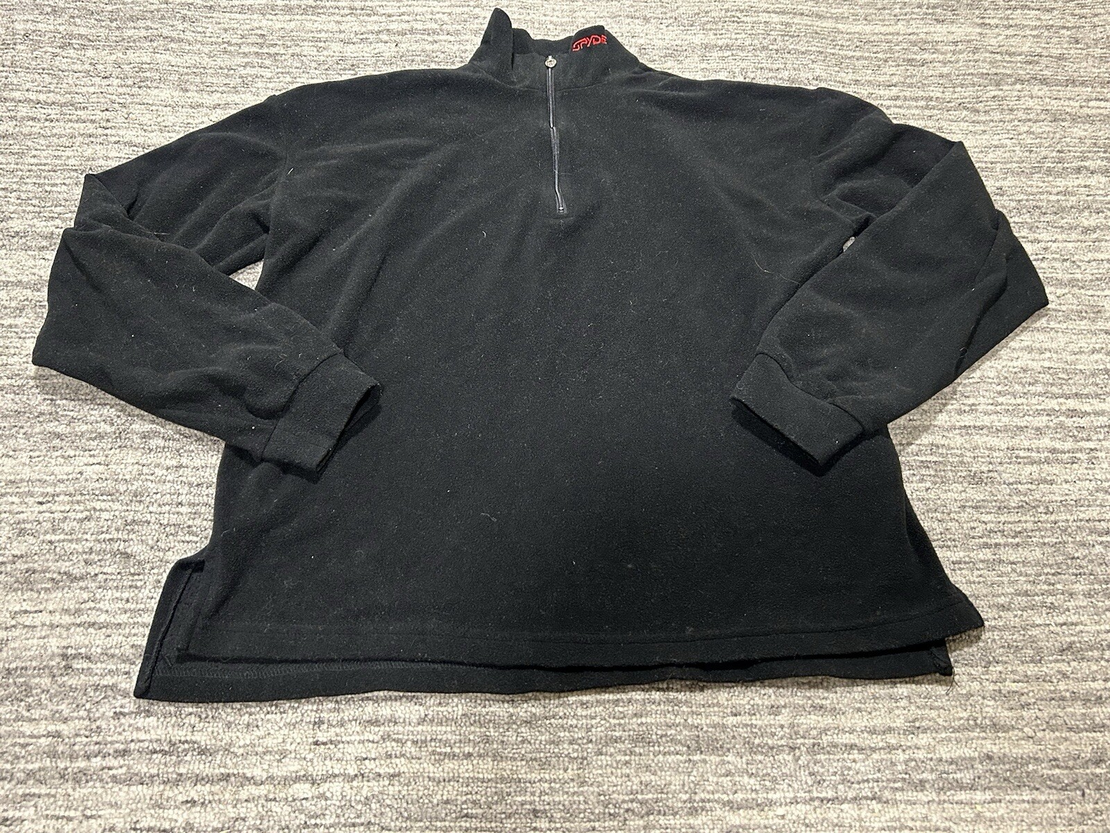 VINTAGE Spyder Sweater Adult Small Black Quarter Zip Pullover Long Sleeve Mens gallery