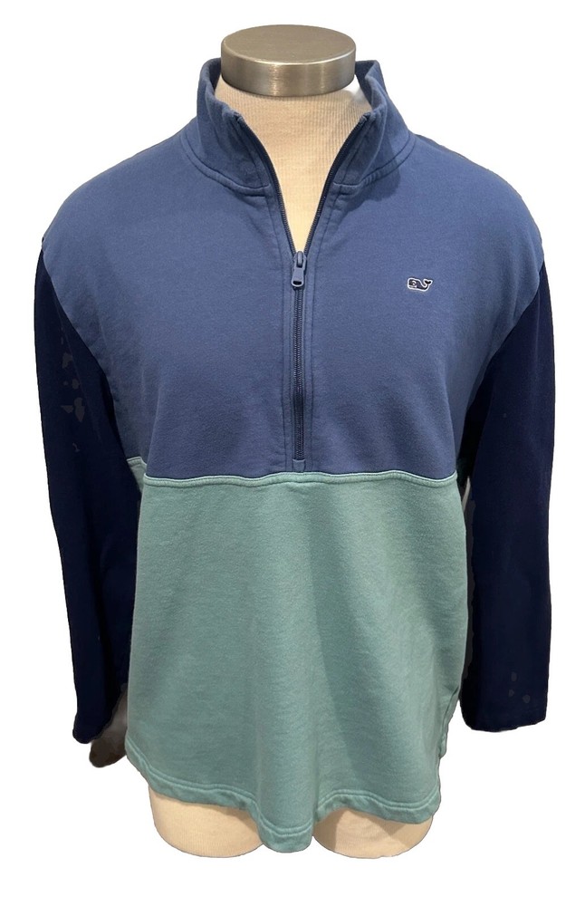 Vineyard Vines Pullover Mens SIZE XL Tri-Color 1/2 Zip Long Sleeved Shirt