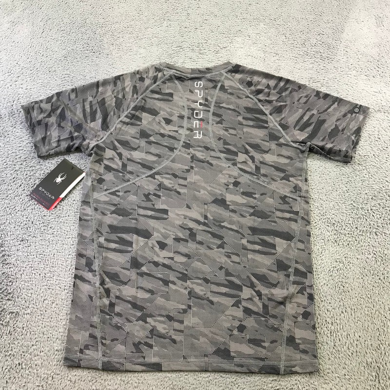 Spyder Shirt Mens Small Swim Rash Guard Shirt Digital Camo UPF 30 Surf Gray Grey gallery