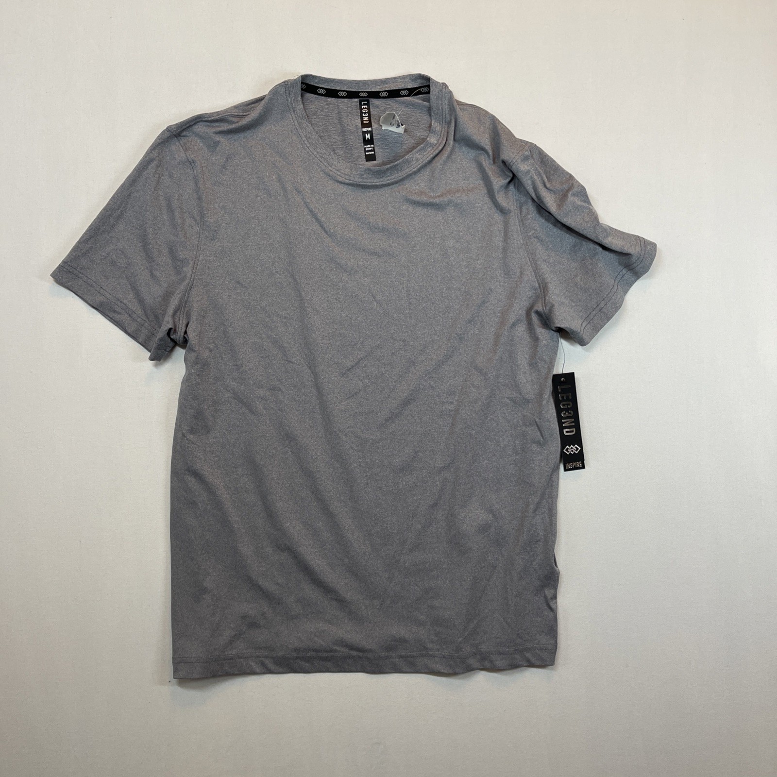 NWT Legend By Inspire Men's Athletic Gray Spotted Short Sleeve T-Shirt Size M gallery