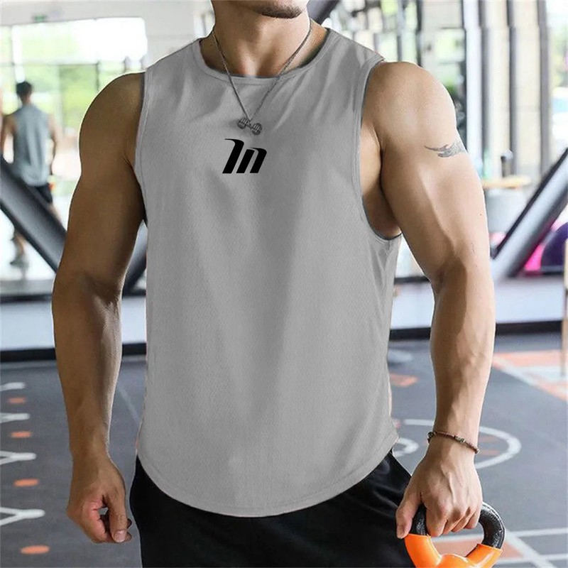 IN Vests Sportswear Fitness Man Gyms Clothing Singlets Gym Shirt Tank Top Vest M gallery