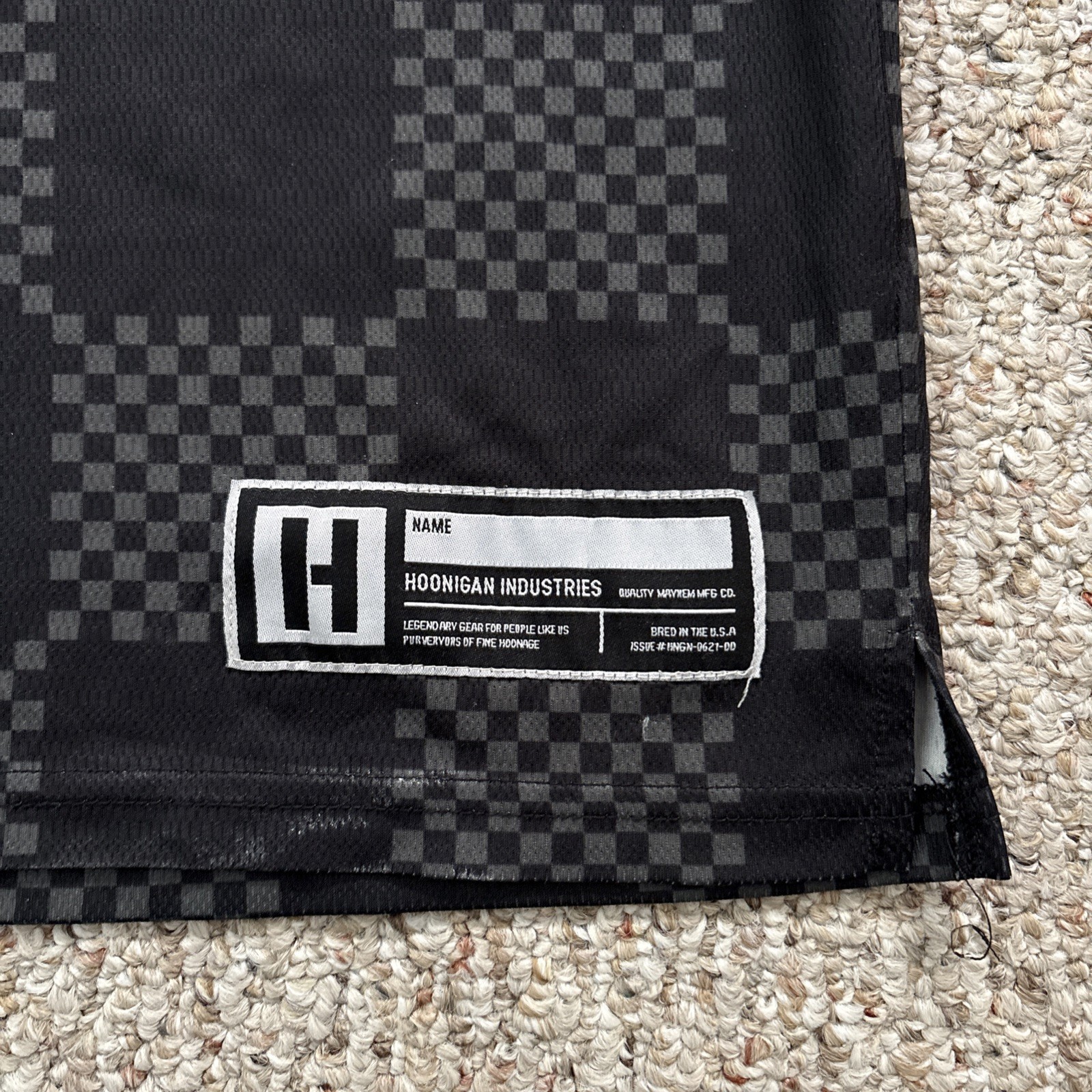 Hoonigan Industries Basketball Jersey Men's XL Black Checkered Mesh Gym SEMA gallery