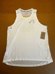 Nike Breathe Wild Run Miler DriFit Mens Running Tank Top White Mens L CJ540-100