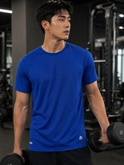 RBX X-Dri Performance Shirt Men Large Blue Athletic Workout Gym Tee