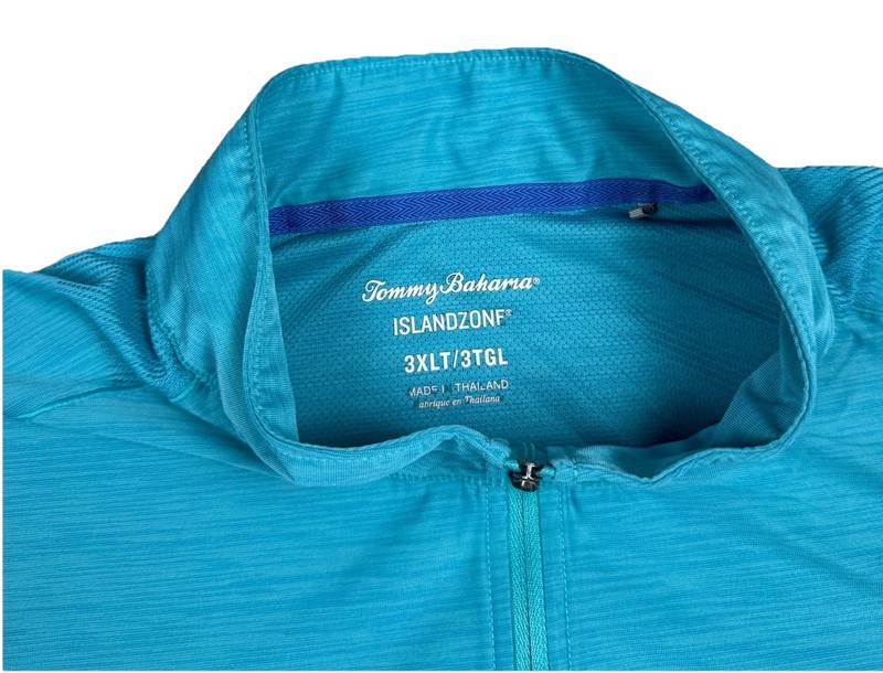 Tommy Bahama Pullover Mens 3XLT Teal Blue 1/4 Zip Performance IslandZone Golf gallery