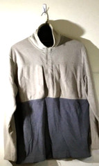 Tommy Mens Beige/Gray Large Shirt 3/4 Zipper Chest Pockets Lng Sleeves PreOwned