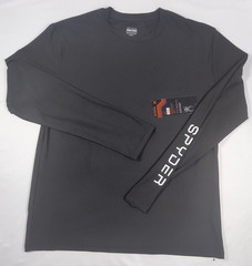 Spyder Mens M Long Sleeve Shirt Black Logo Sleeve Performance Loungewear 70% Off