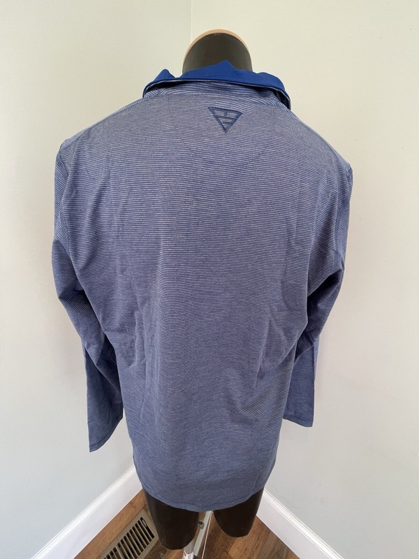 Maelreg Performance Pullover Shirt Jacket Stretch Golf Blue Striped Men’s Sz Med gallery