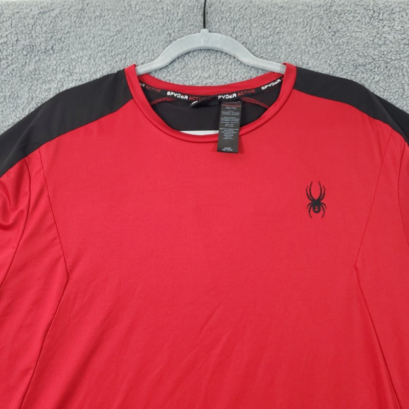 Spyder Active Men's Short-Sleeve 4-way Stretch T-Shirt Red Size XXL Activewear gallery
