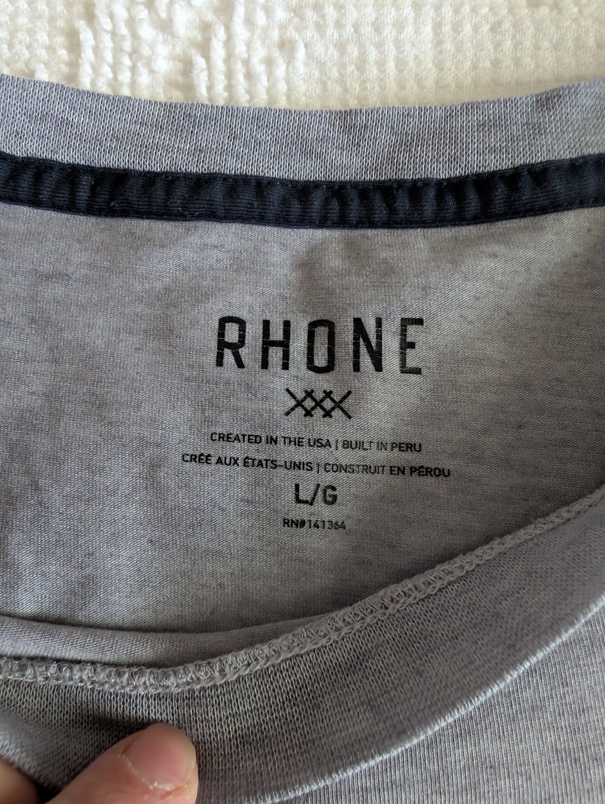 Rhone Atmosphere Heather Gray Performance Stretch Running Gym T-Shirt Mens L gallery