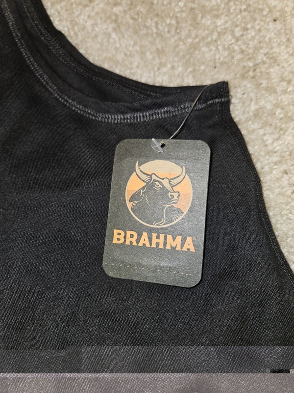 Brahma Men's XL Black Relaxed Fit Moisture Wicking Crew Neck Tank Top gallery