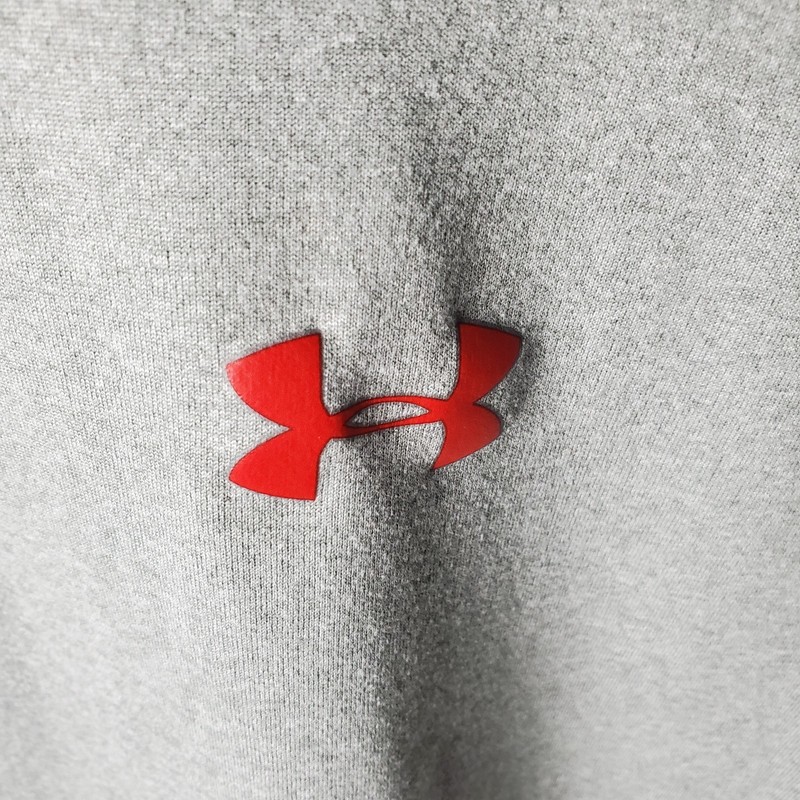 Under Armour Pullover Mens L Gray Red UA Tech 1/4 Zip Active Training Athletic gallery